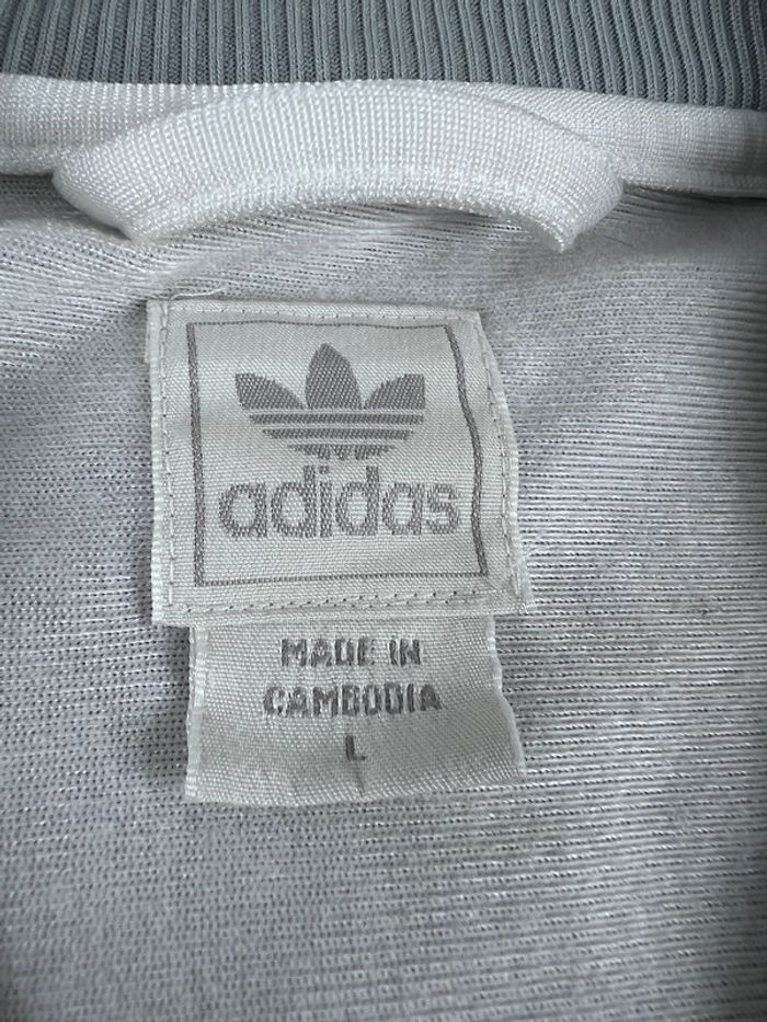 Veste vintage Adidas logo brodé 2006 blanche grise et bleu marine Taille L - photo numéro 8