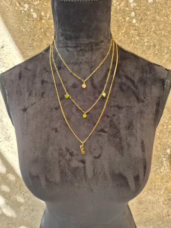 Collier Multi-rangs fantaisie doré