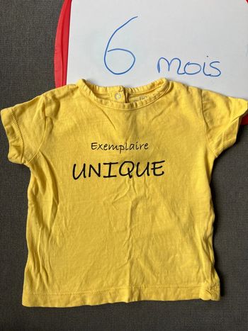 Teeshirt exemplaire unique 6 mois