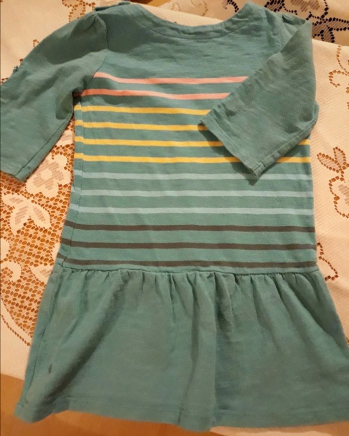 Robe rayé vert/bleu 4 ans Verbaudet - photo numéro 4