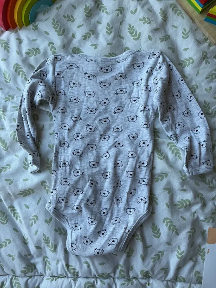body manches longues gris motifs ours 12 mois poco piano - photo numéro 6