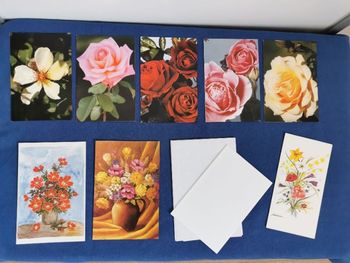 Lot de cartes doubles + enveloppes thème fleurs