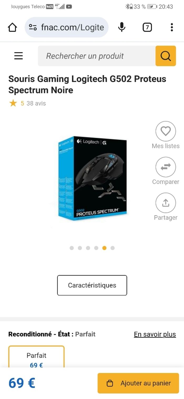 Clavier Logitech g213 prodigy + souris g502 P.S. - photo numéro 2