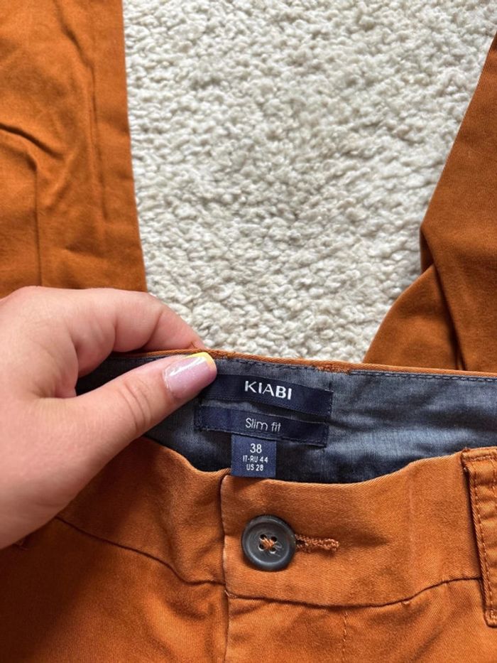 Chino marron orangé slim taille 38 - photo numéro 2
