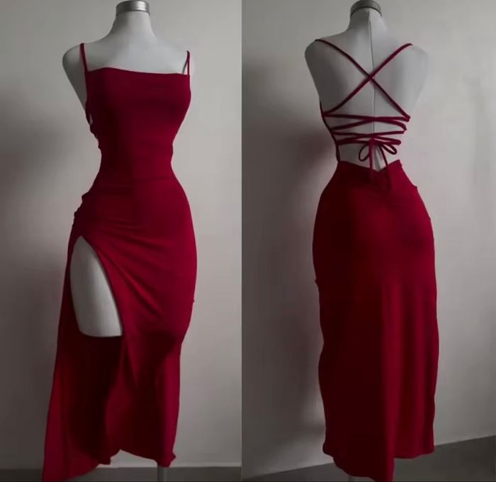 Robe de soirée pour femme rouge élégante fête de fin d’année neuve taille S - photo numéro 2