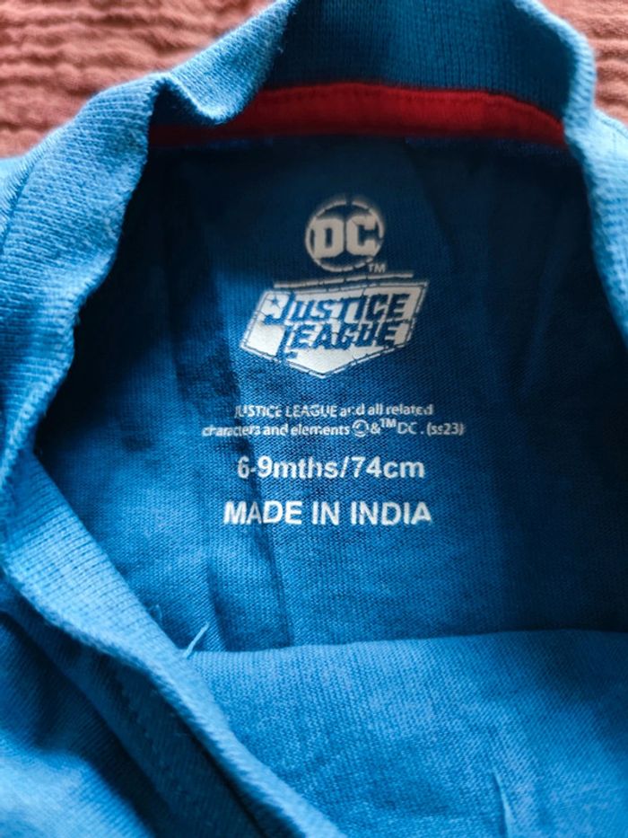 Ensemble t-shirt et short bleu Justice League T.6 mois - photo numéro 4
