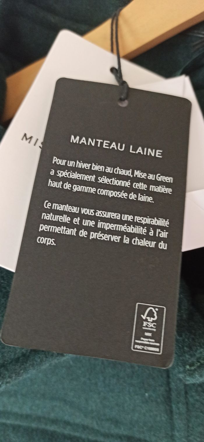 Manteau laine mise au green neuf 40 - 42 vert - photo numéro 4