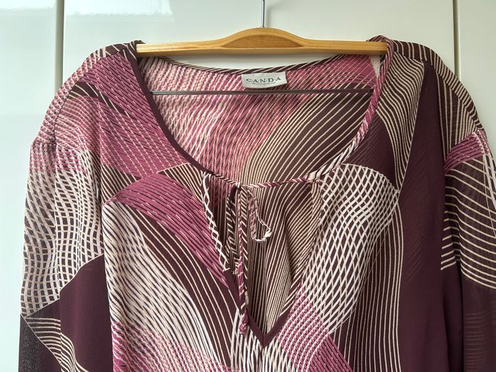 Tunique rose bordeaux transparente Canda - Taille 50/52 - photo numéro 3