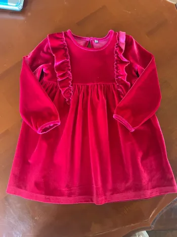 Robe fille en velours, rose taille 23 mois