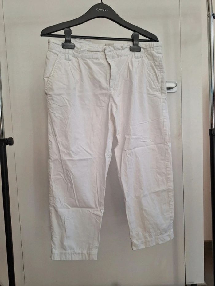 Pantalon court/ pantacourt blanc Esprit femme M 38 - photo numéro 5