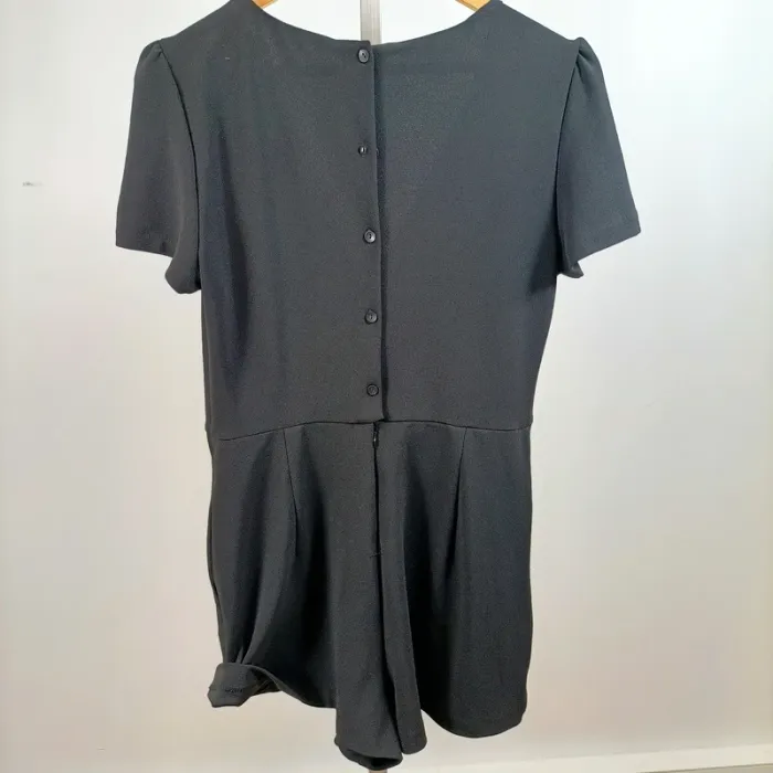 Robe noire courte Trafaluc Zara taille L col V manches courtes chic A1427 - photo numéro 2