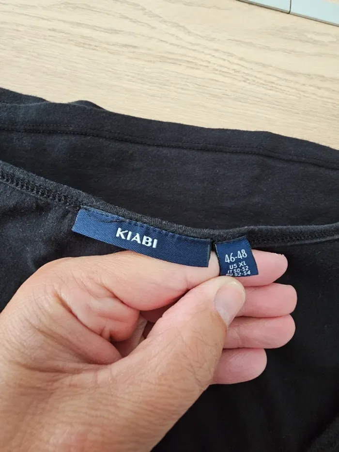 Tee-shirt long / robe Tee-shirt 46/48 noir femme grande taille - photo numéro 6