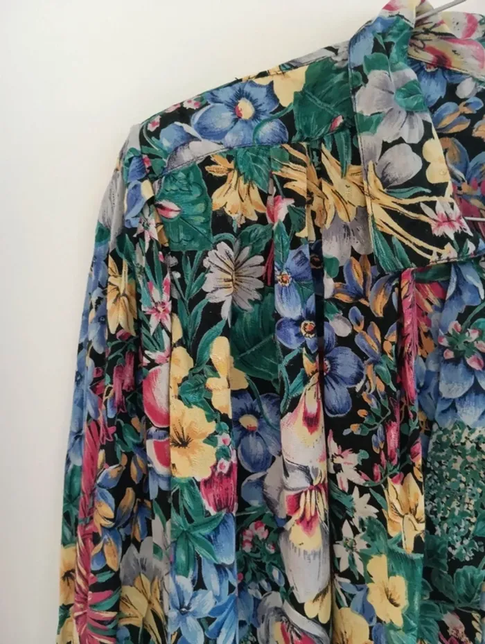 Chemise vintage fleurs multicolores - photo numéro 5