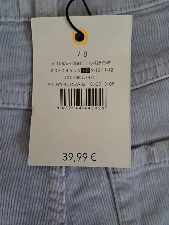 Pantalon velours côtelé 7-8 ans - photo numéro 4