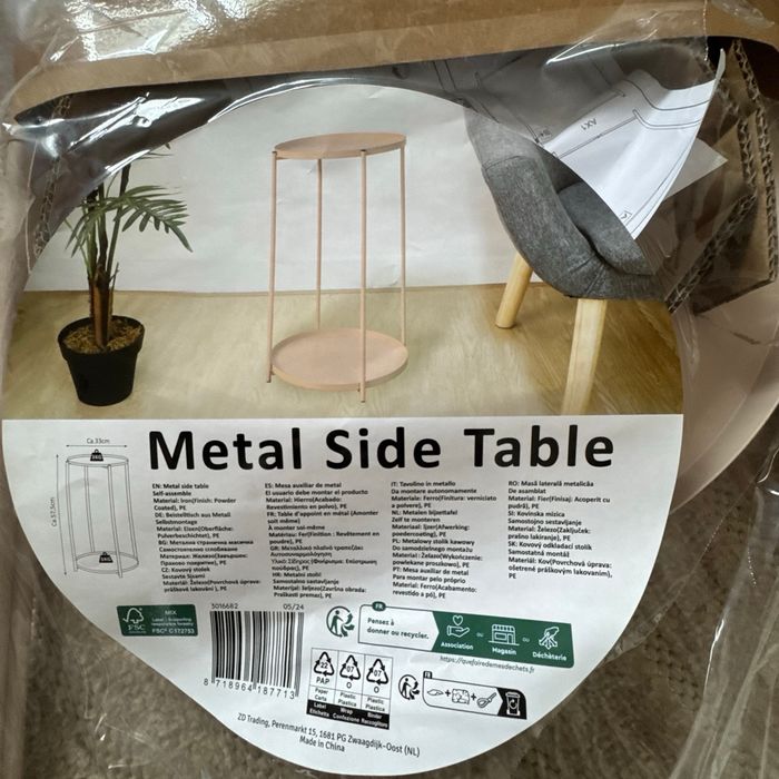 Petite table en métal rose Action - photo numéro 5