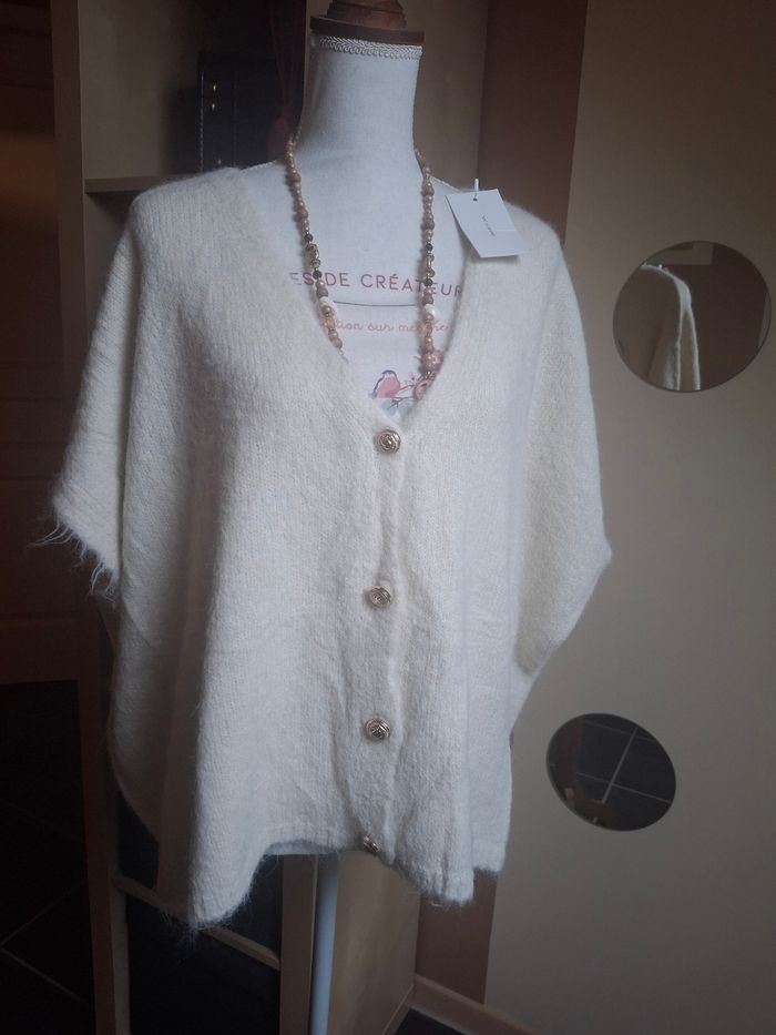 Gilet écru doux oversize neuf étiqueté