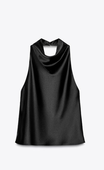 Top Halter satiné noir Taille S de Zarat