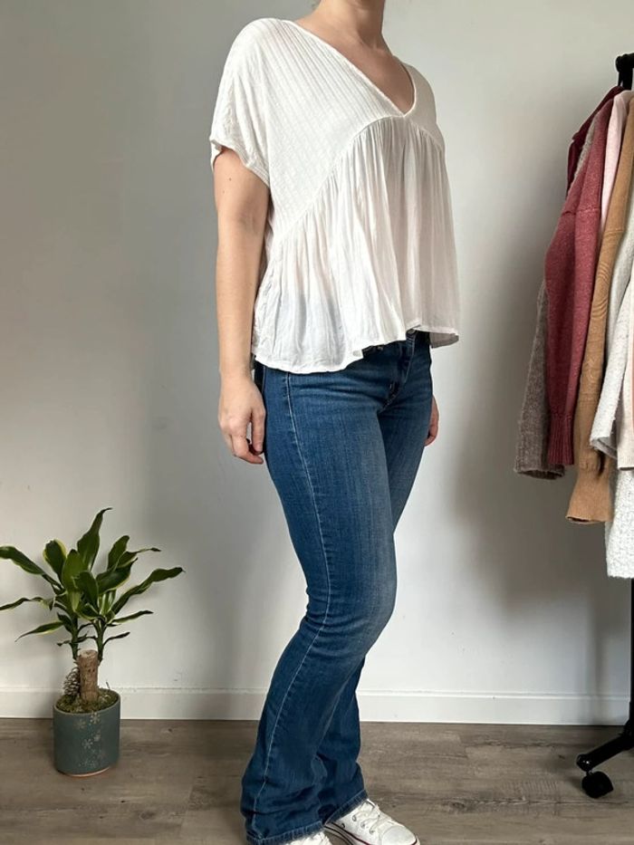 Zara Tee-shirt blanc coupe baby doll – Taille 36 – Très bon état - photo numéro 3