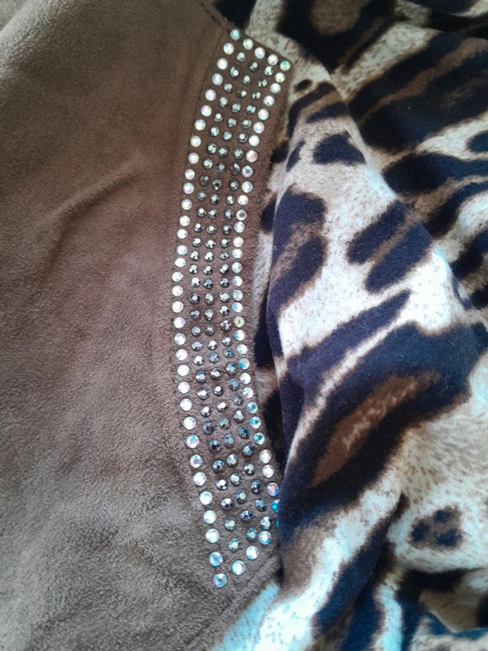 Veste capuche zip leopard brodé et strass Redial Luxury - photo numéro 9