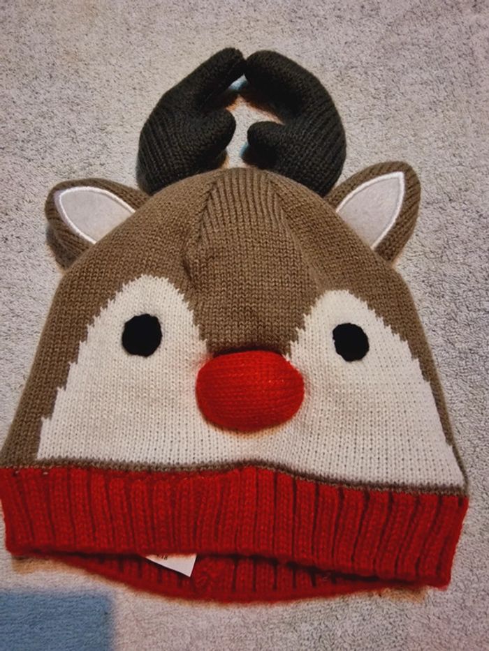 Bonnet chaud renne cerf - taille 6/13 mois