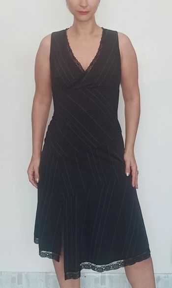 Robe chic rayée fendue classique taille 40