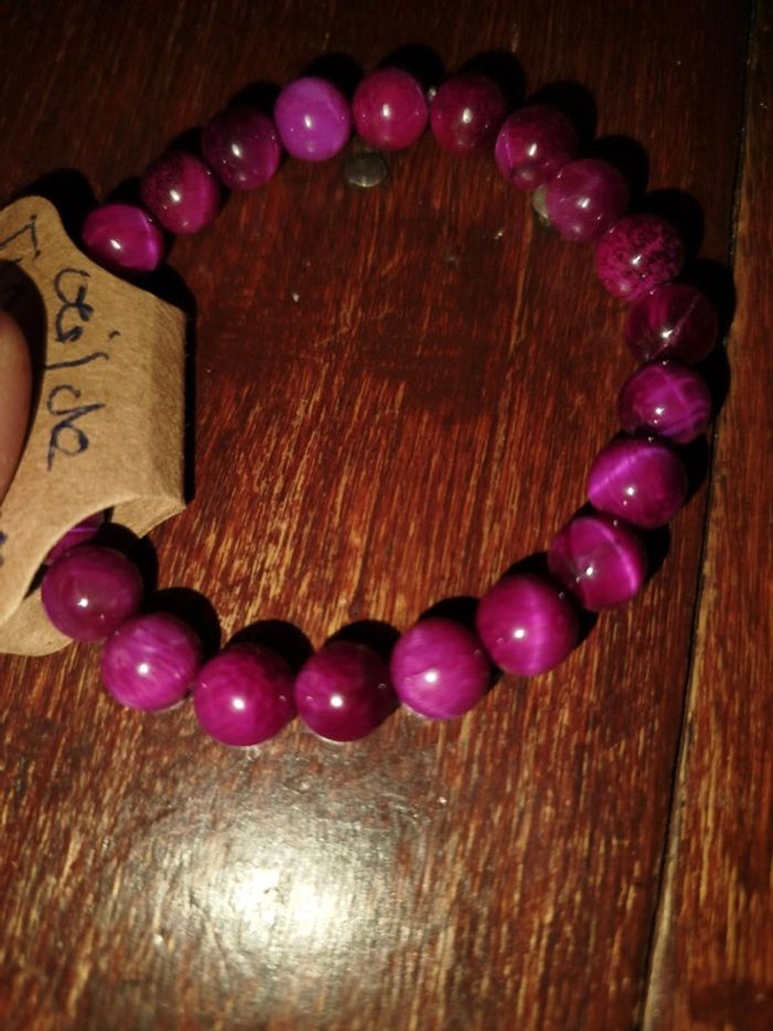 Bracelet œil de tigre rouge 8 mm - photo numéro 2