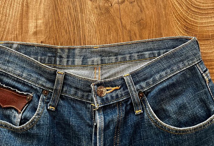 Jean/pantalon bleu délavé vintage pour homme, taille : W 31 (40 taille française) - photo numéro 7
