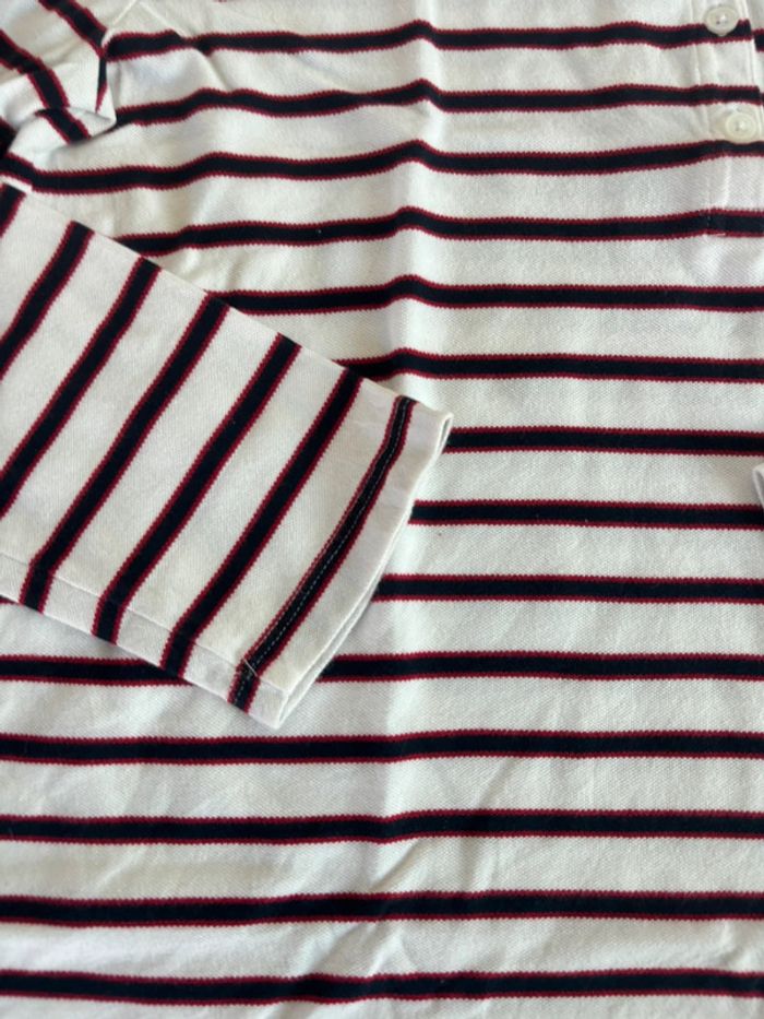 Polo Tommy Hilfiger taille M manche longue liserés bleu et rouge - photo numéro 6
