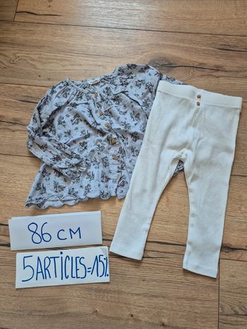 Ensemble fille 86 cm – Blouse Vertbaudet & legging Kiabi