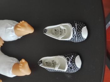 Ballerines bébé fille 6 mois – pois blancs et paillettes