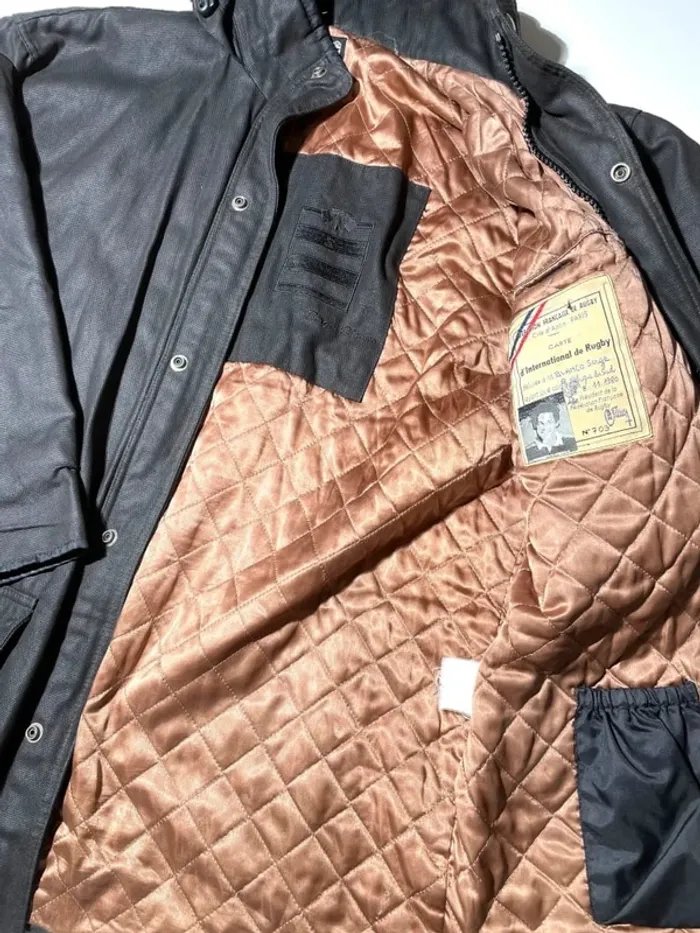 Serge Blanco rugby black jacket rare vintage Mens L made in France 🇫🇷 - photo numéro 6