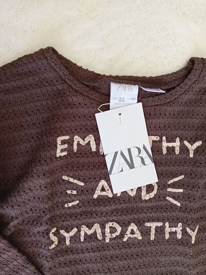 Pull marron neuf Zara - photo numéro 2