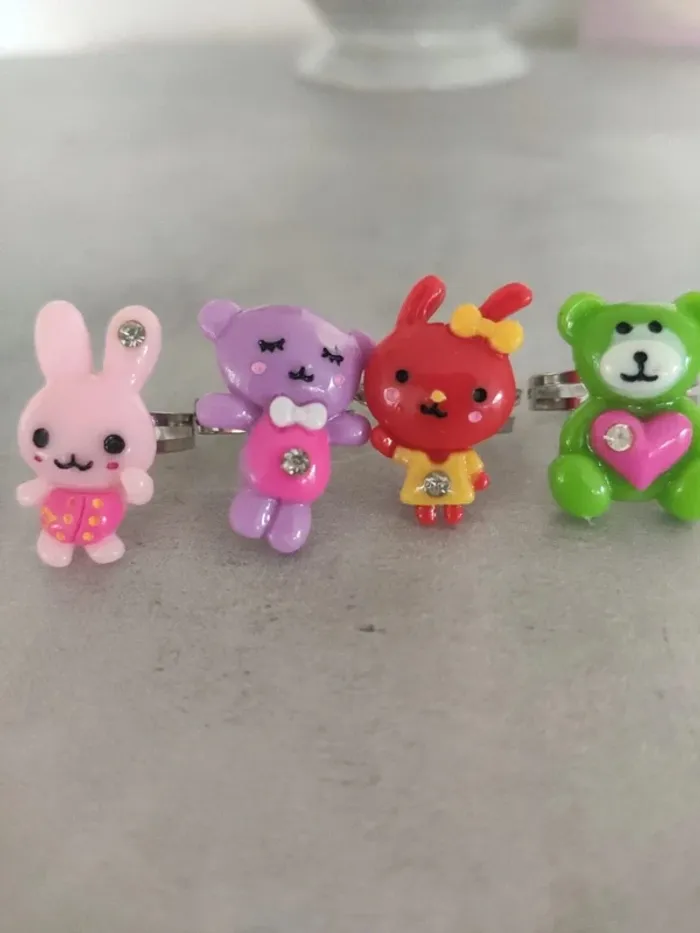 4 bagues kawaii ours souris - photo numéro 3