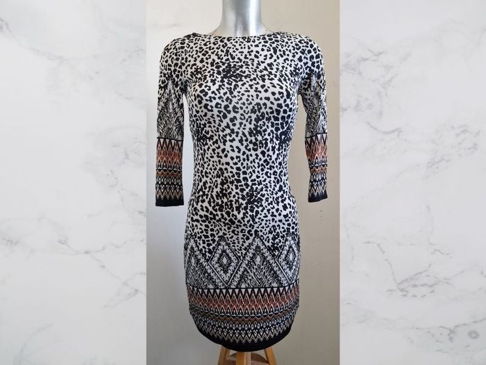 📌 Robe Fluide Imprimé Léopard et motifs Aztèques