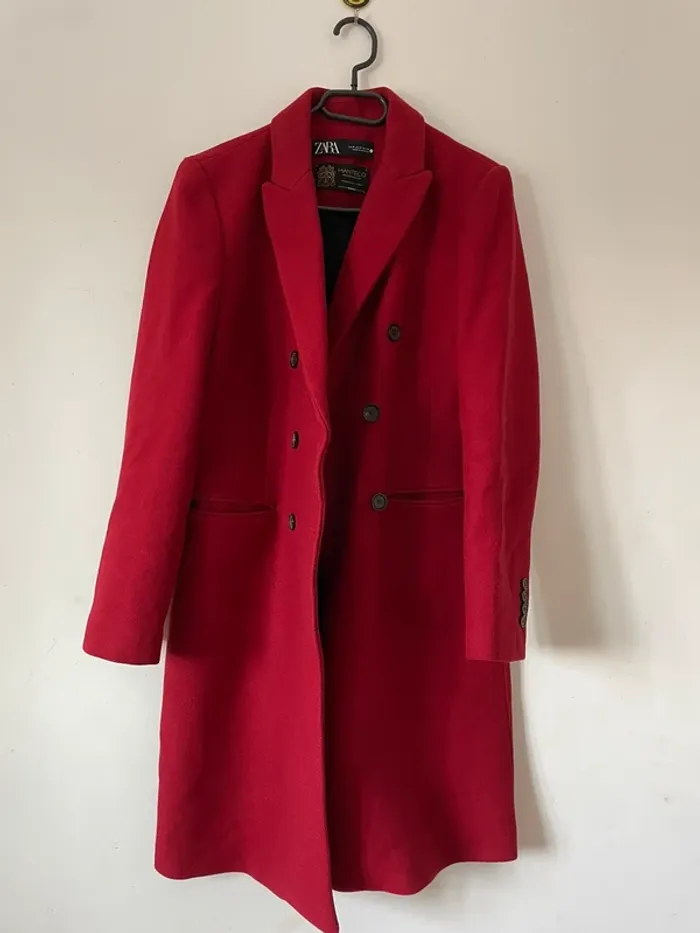 Manteau en laine Zara collection manteco à boutonnage croisé taille M - photo numéro 17