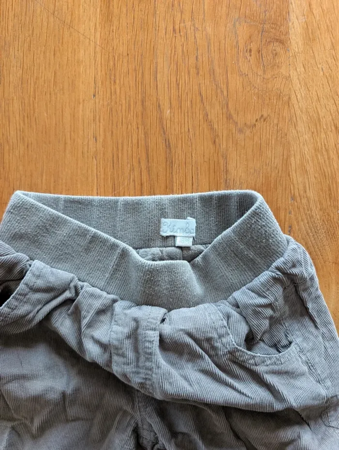 Pantalon velours 18 mois gris garçon - photo numéro 2