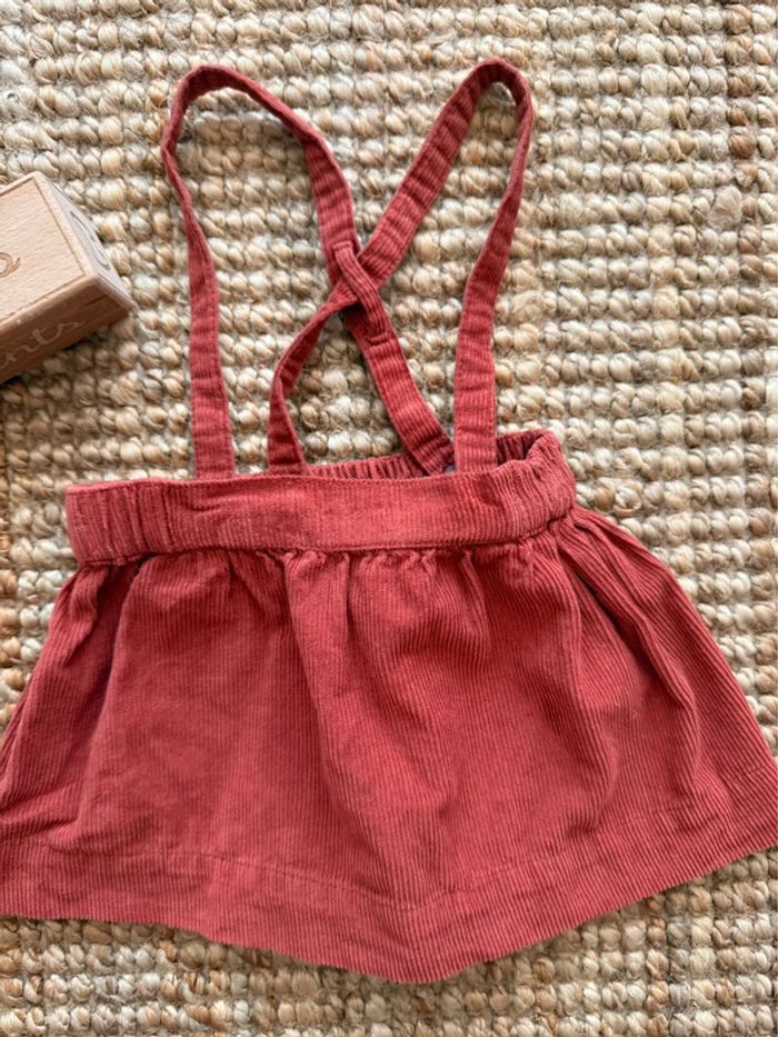 Jupe à bretelles velours côtelé Vertbaudet 6mois / 68cm - photo numéro 2