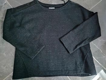 Pull léger manque liberto noir pailleté