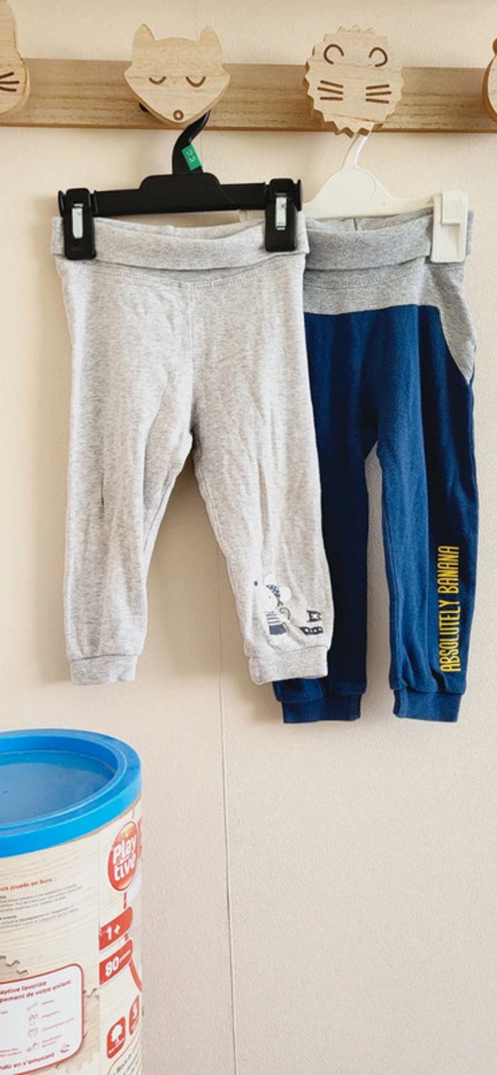 Lot 2 sarouels lupilu 9/12 mois gris bleu marine - photo numéro 2