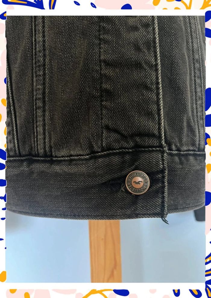 Veste en jean noir Hollister – Taille XS – Intemporelle & stylée - photo numéro 3