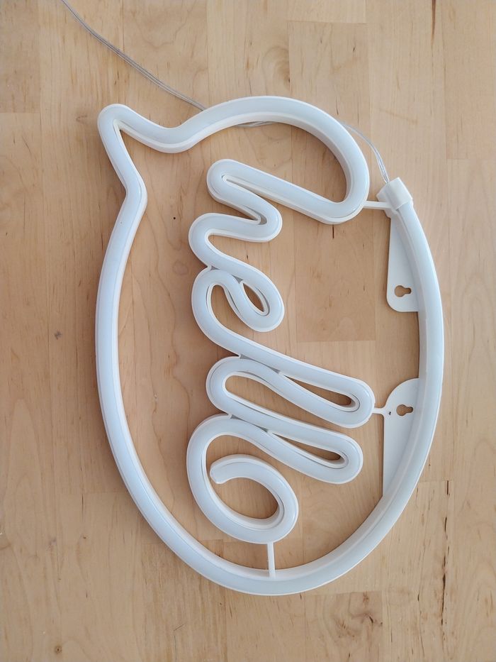 Néon "Hello" rose et blanc - photo numéro 2