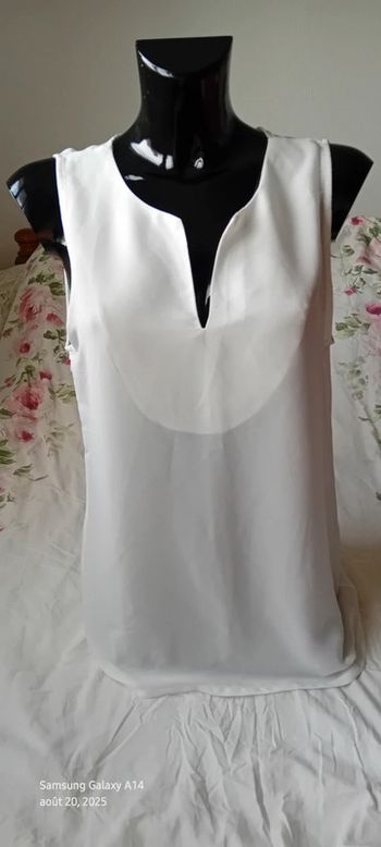 Blouse longue sans manches col V en voile femme S only & u