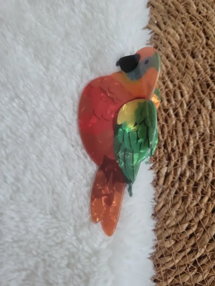 Pince a cheveux perroquet multicolore - photo numéro 2