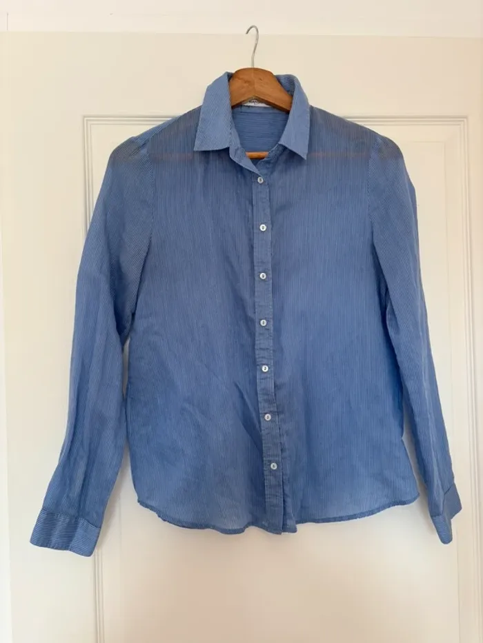 Chemise bleue à rayures fines Mango Suit taille XS