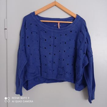 Pull ajouré bleu dur t38/40 Sweewë
