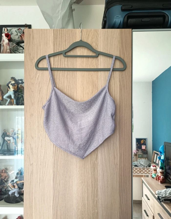 Top violet clair Lila pailleté Jennyfer - Taille M 38
