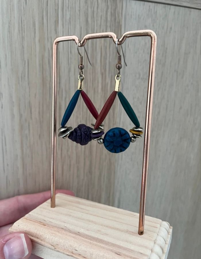 Boucles d'oreilles multicolores - photo numéro 2