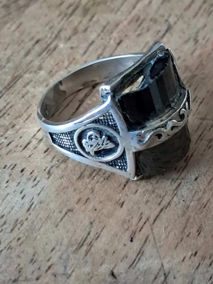 Bague en argent 925 et onyx vintage - photo numéro 6