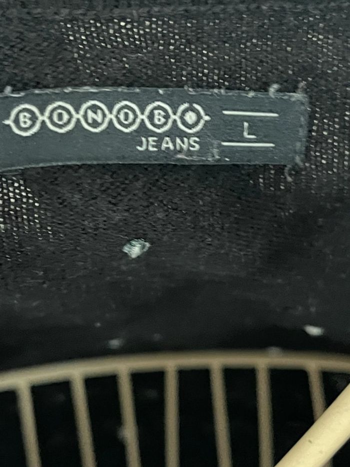 Pull noir à pois multicolore brodés L - photo numéro 3