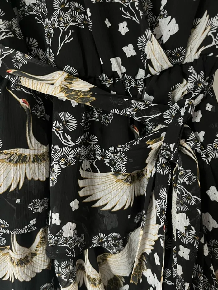 Robe mi-longue noir à motifs - photo numéro 3
